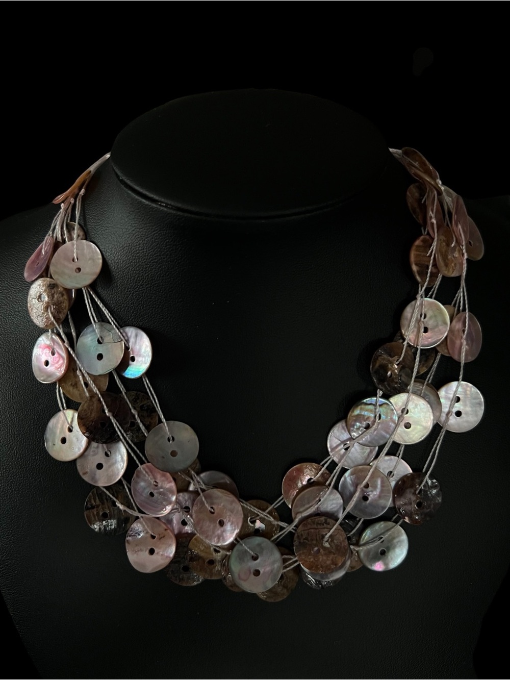 💖 Multi Strand Mother of Pearl Shell Necklace 💖